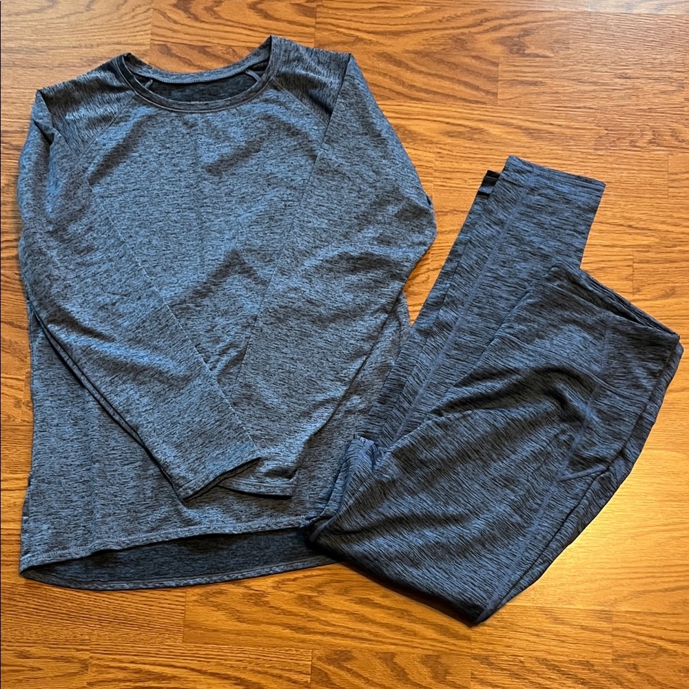 Gray Long Sleeve Top and Leggings Set